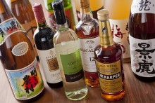 日本酒・焼酎・梅酒・ワイン・スパークリングワイン・ウイスキーetc
