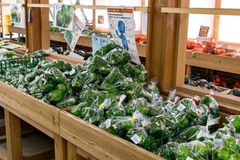 赤城高原育ちの新鮮な野菜が並ぶ農産物直売所