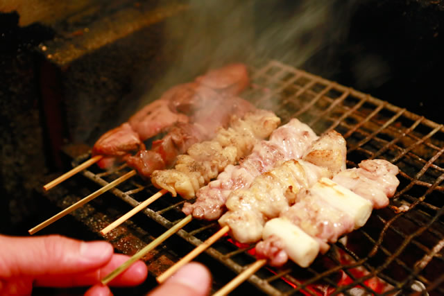 群馬県産の地鶏を使用した串焼きの数々