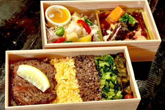 厚切り牛たん塩焼きステーキと牛たんシチューの二段重