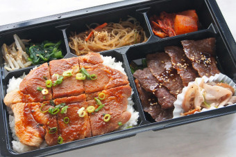 和牛カルビと群馬県産クイーンポークステーキ御膳