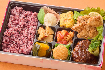 6種の副菜とハンバーグ＆揚げチキン弁当