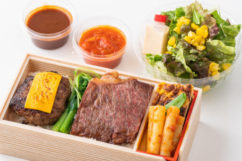 イルクオーレの上州牛ハンバーグ＆上州牛サーロインステーキ弁当