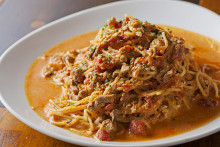 ツナとかき卵のトマトクリームパスタ