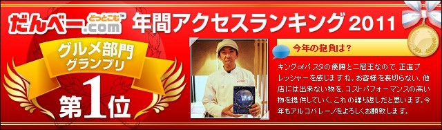 年間アクセスランキング2011 グルメ部門第1位