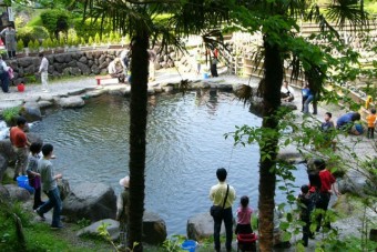 「目方釣り」と「時間釣り」の池がある