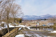 釣り池からは赤城山がよく見える