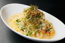 帆立と紀州南高梅のパスタ