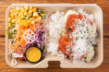 二種のチーズトマトハンバーグ弁当