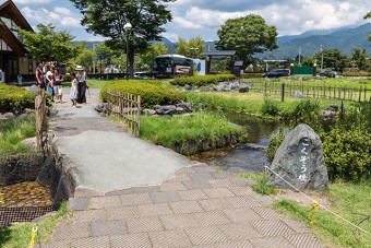 道の駅内に池や川が流れお散歩も気持ち良い