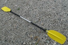 カヌーで使用するパドル。息を合わせて漕ごう