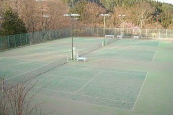人工芝のテニスコート。