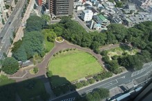 高崎市役所前の公園芝生広場