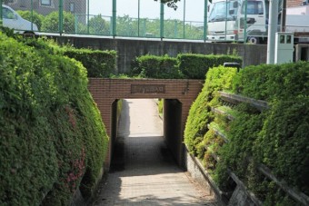 道路下から三ツ寺公園に行ける