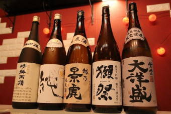 日本酒ラインアップの一部。
