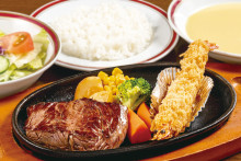 山ステーキ＆有頭エビフライ
