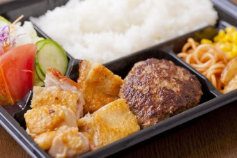 合挽ハンバーグ＆赤城鶏弁当