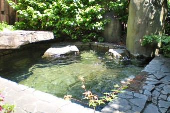 緑に囲まれる露天風呂